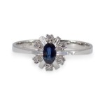 Diamantring med 0,06ct W-Si i hvitt gull med safir-BUR5702860