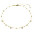 Swarovski collier Imber Round cut, Scattered design, White, Gold-tone plated - 5680090