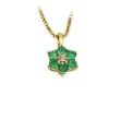 Diamantsmykke i gull med 0,03 ct W-Si & smaragder - bur320573
