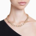 Swarovski collier Imber necklace Round cut, White, Gold-tone plated - 5682585