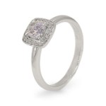 Halo diamantring med 0.40 ct,  hvitt gull 18 kt - 1592hg