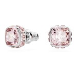 Swarovski øredobber Birthstone stud Square cut, June, Pink, Rhodium plated - 5660799