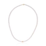 Perlekjede med oval perler 4,5-5 mm FV - 96422