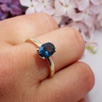 Gullring i 14 kt med London Blue Topas - bur5857890