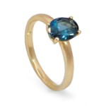 Gullring i 14 kt med London Blue Topas - bur5857890