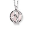 Smykke Amulett i rhodinert sølv med Rosenkvarts stein