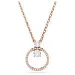 Swarovski smykke Constella pendant Round cut, White, Rose gold-tone plated - 5692266