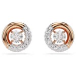 Swarovski øredobber Dextera stud earrings Round cut, White, Rose gold-tone plated - 5692258