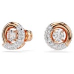 Swarovski øredobber Dextera stud earrings Round cut, White, Rose gold-tone plated - 5692258