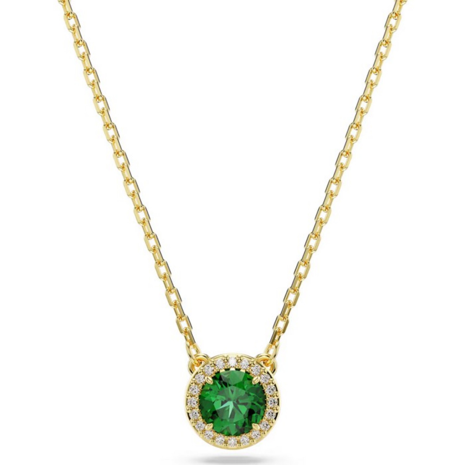 Swarovski smykke Una Angelic, Round cut, Pavé, Green, Gold-tone plated - 5680557