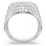 Swarovski Meteora cocktail ring, White, Rhodium plated - 5689426