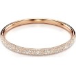 Sublima bangle, Snow pavé, White, Rose gold-tone plated - 5688612