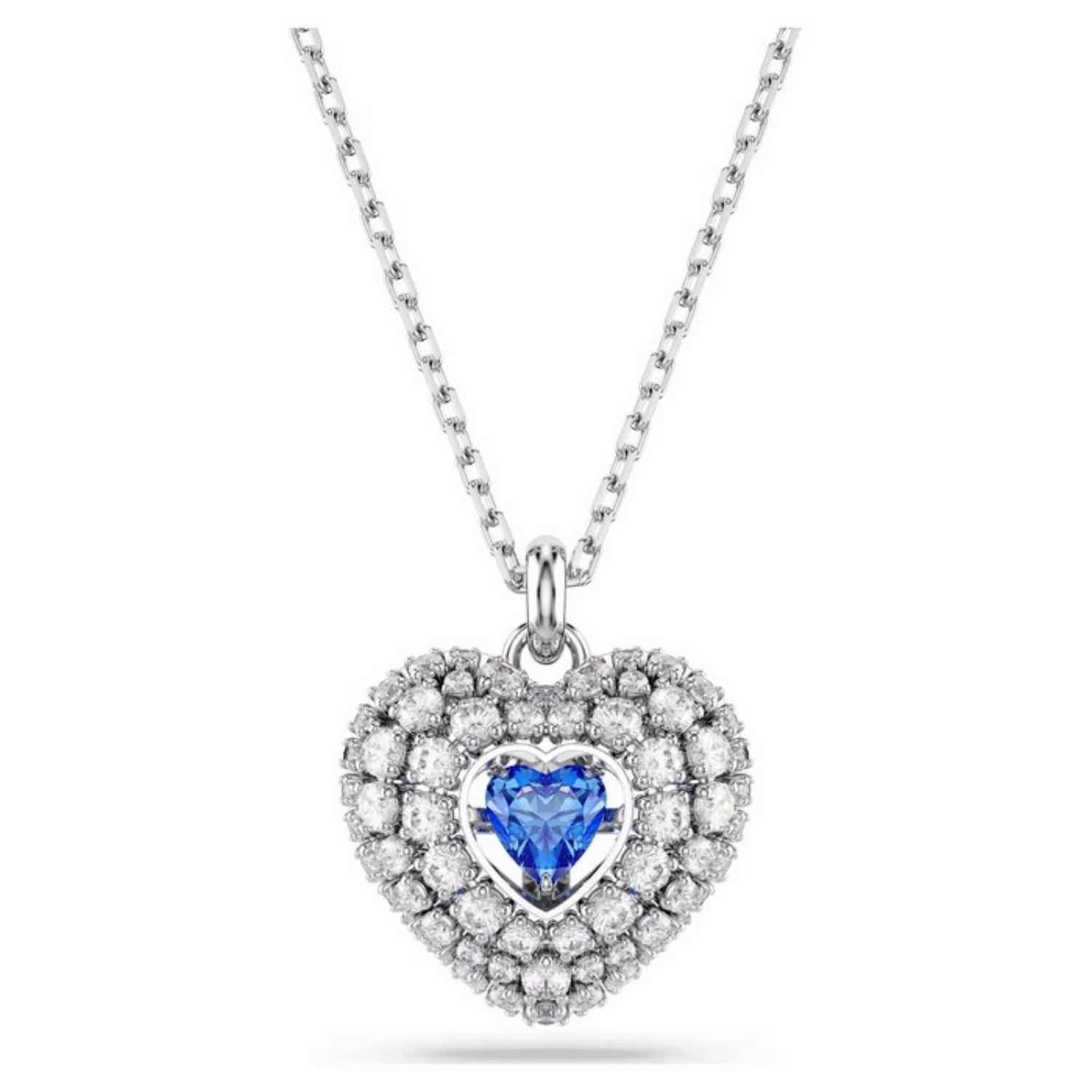 Swarovski smykke Idyllia pendant Heart, Blue, Rhodium plated - 5680403