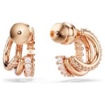 Swarovski øredobber Hyperbola hoop earrings Mixed cuts, Mini, White, Rose gold-tone plated - 5698702