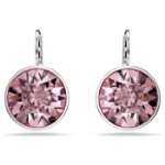 Swarovski øredobber  Bella drop earrings Round cut, Pink, Rhodium plated - 5724290