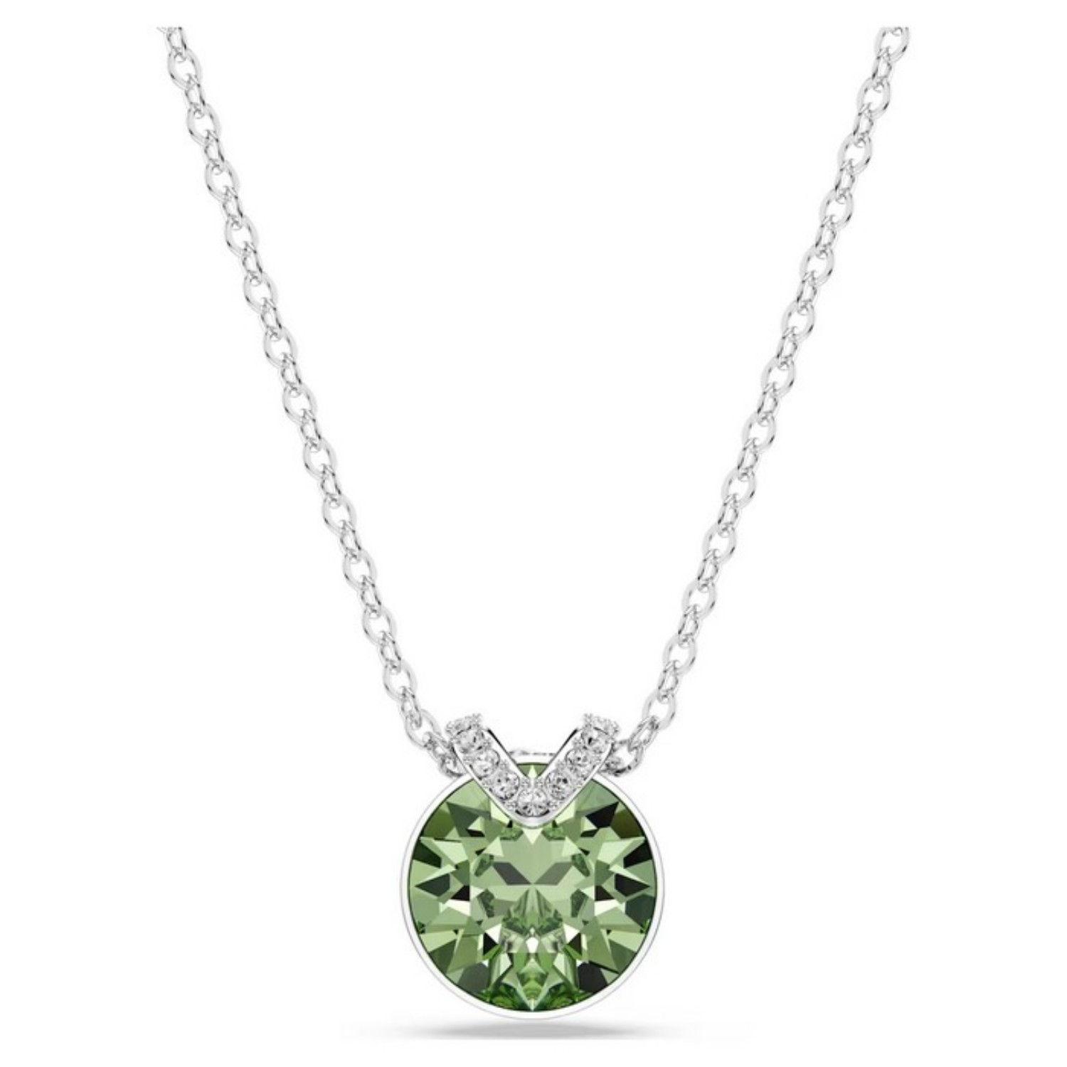 Swarovski smykke Bella V pendant, Round cut, Green, Rhodium plated - 5724285