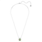 Swarovski smykke Bella V pendant, Round cut, Green, Rhodium plated - 5724285