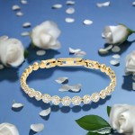 Bilde av Swarovski armbånd Una Angelic Tennis bracelet Round cut, Pavé, Medium, White, Gold-tone plated - 5505469