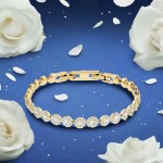 Bilde av Swarovski armbånd Una Angelic Tennis bracelet Round cut, Pavé, Medium, White, Gold-tone plated - 5505469