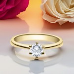 Bilde av Forlovelsesring med Lab Grown diamant i 0.50 ct og River (E) - VVS2 - LG0501801gg