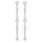 Swarovski øredobber Constella drop earrings Crystal pearl, Round cuts, White, Rhodium plated - 5705614