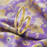 Gifteringer i gult gull 14 kt 2,5 mm med diamant - 48043110