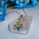 Swarovski smykke Idyllia pendant Mixed cuts, Flower, Blue, Gold-tone plated - 5709029