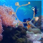 Armbånd i sølv forgylt med charms - 3020819