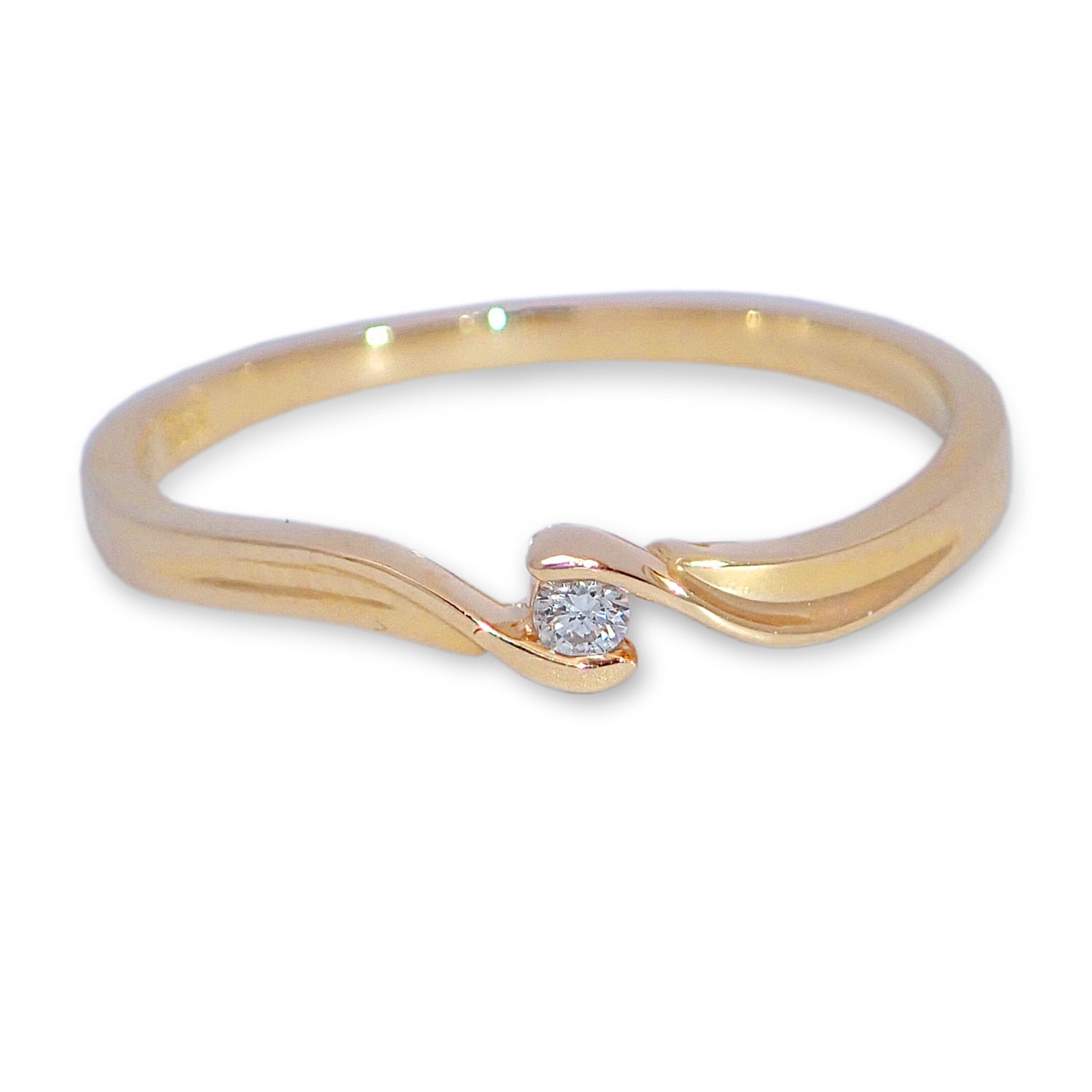Diamantring i 14kt gult gull med diamanter 0,03 ct TW-Si - coc5000316