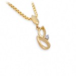 Diamantsett i gult gull 14 kt - BUR242735/738128
