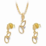 Diamantsett i gult gull 14 kt - BUR242735/738128