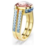 Swarovski Chroma ring Cushion cut, Multicolored, Gold-tone plated - 5692500