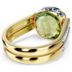 Swarovski Chroma ring Cushion cut, Multicolored, Gold-tone plated - 5692500