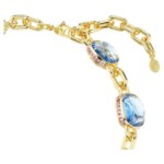 Swarovski collier Chroma Tennis necklace Cushion cut, Multicolored, Gold-tone plated - 5692482