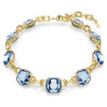 Swarovski collier Chroma Tennis necklace Cushion cut, Multicolored, Gold-tone plated - 5692482