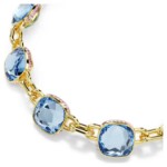 Swarovski collier Chroma Tennis necklace Cushion cut, Multicolored, Gold-tone plated - 5692482