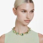 Swarovski collier Chroma Tennis necklace Cushion cut, Multicolored, Gold-tone plated - 5692482