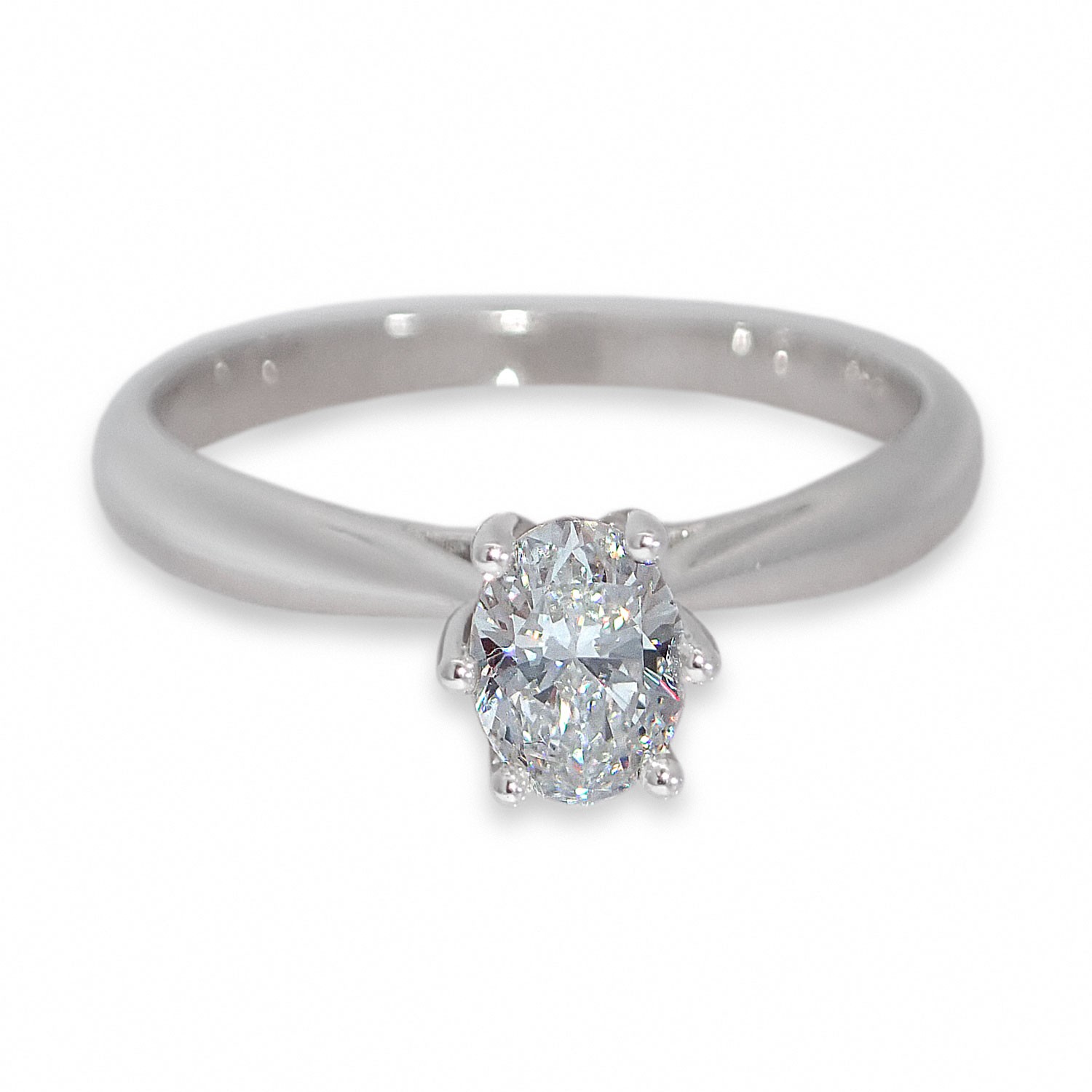 Diamantring forlovelsesring med oval diam. 0,50 ct i 14kt gull. Leticia - 1800705000