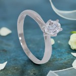 Diamantring forlovelsesring med oval diam. 0,50 ct i 14kt gull. Leticia - 1800705000