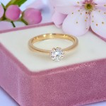 Diamantring forlovelsesring Frøya 0,50 ct River (D)-Si1 - 3106050
