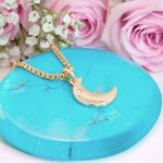 Gullsmykke Måne  i 14kt gull med diamant 0,01ct W-SI - bur310418