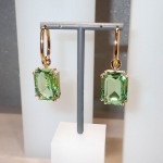 Swarovski øredobber Millenia drop earrings Octagon cut, Green, Gold-tone plated - 5676071