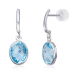 Øredobber i 14 kt hvitt gull med topas - 47545