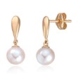 Øredobber i14K gult gull med FV Perle - 47646
