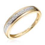 Diamantring i 14kt gult gull med 0,03 ct W-Si - 57281