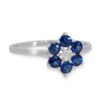 Diamantring med safir og diamanter 0,03 ct W-Si - bur615212s