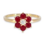 Diamantring med rubin og diamanter 0,03 ct W-Si - bur615219g