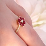 Diamantring med rubin og diamanter 0,03 ct W-Si - bur615219g