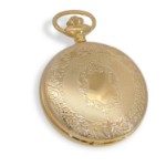 Bonett lommeur double quartz m/mønster inkl. kjede - 428DM
