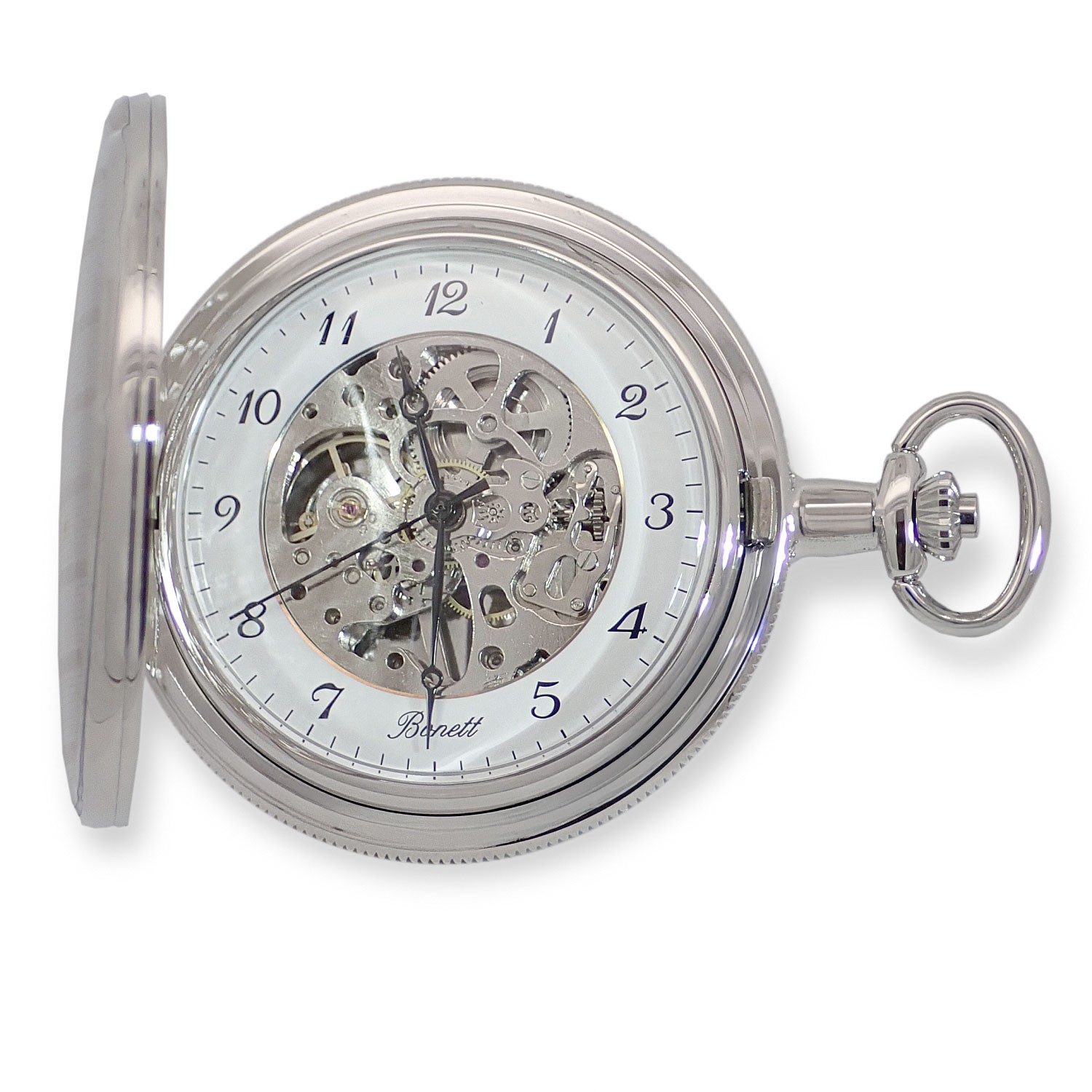 Bonett lommeur, mekanisk skeleton inkl. kjede - 426